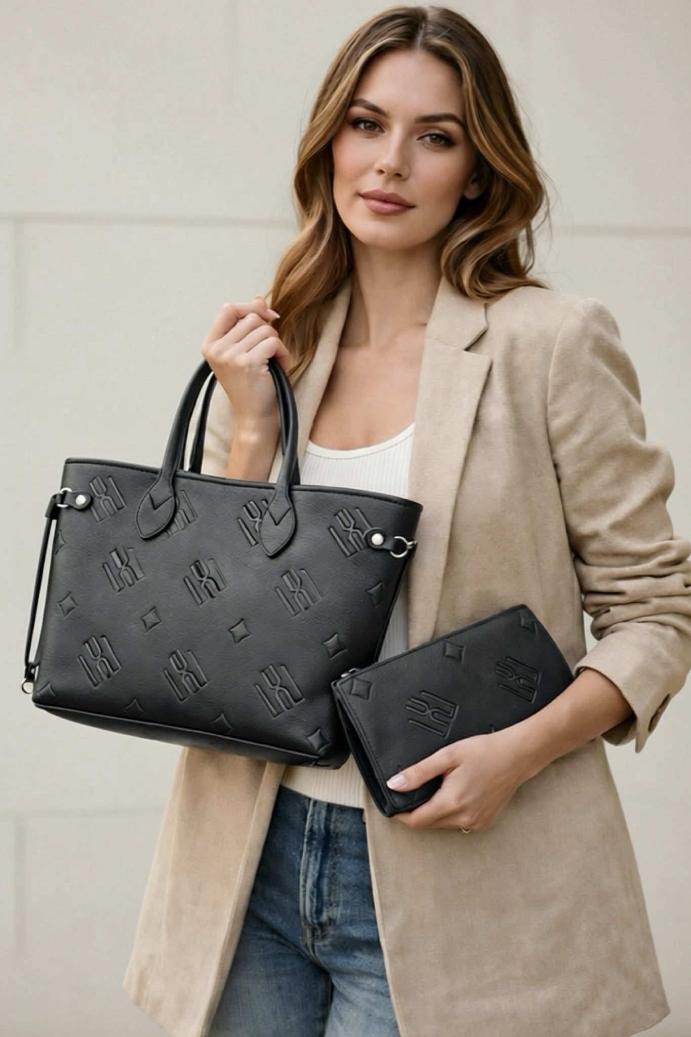 Luxella Embossed Tote Bag