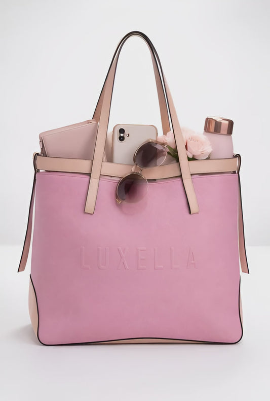LUXELLA Blush Elegance Structured Tote Bag